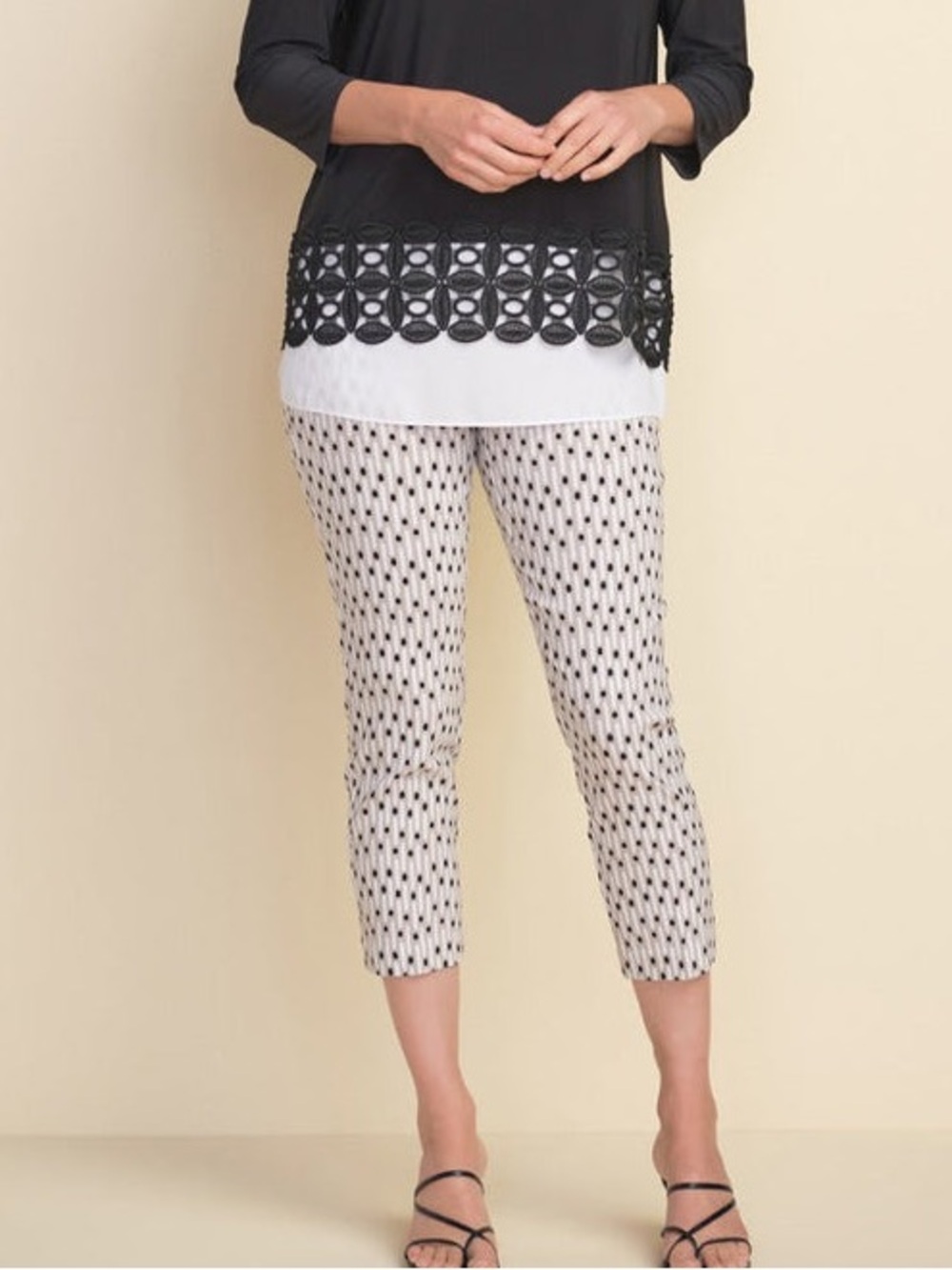 Joseph Ribkoff Ditto Print 28" Slim Ankle Pants defined tailored